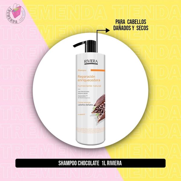 Imagen de Shampoo Cabello Dañado Chocolate Riviera 1L