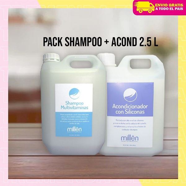 Imagen de Pack Shampoo Vitamina 2,5 Litros + Acondicionador 2,5 Litros