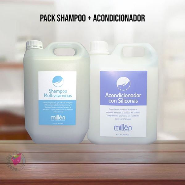 Imagen de Pack Shampoo Vitaminas 5 Litros + Acondicionador 5L Limpieza