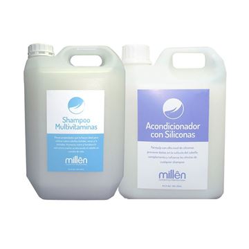 Imagen de Pack Shampoo Vitaminas 5 Litros + Acondicionador 5L Limpieza