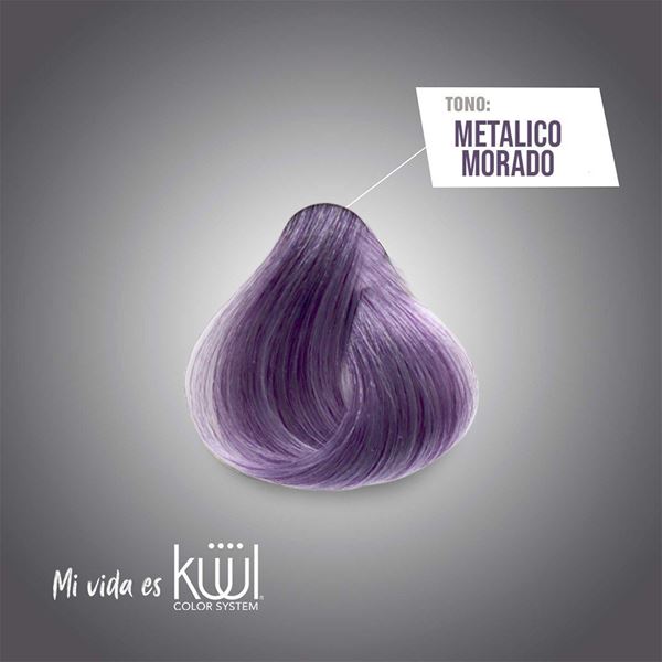 Imagen de Tinta Kuul Morado Metalico Con Aceite Coco 90ml + Oxidante