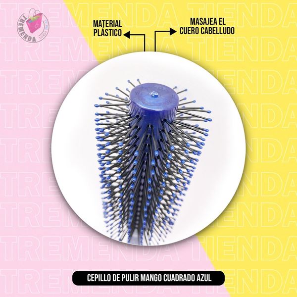 Imagen de Cepillo Plastico De Pulir Mango Cuadrado Azul 45mm