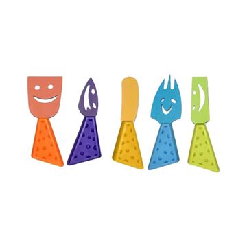 Imagen de Set De 5 Cuchillos Para Queso 13cm Varias Formas Y Colores