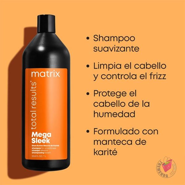 Imagen de Shampoo Mega Sleek Cabello Rebelde Matrix Profesional 1l