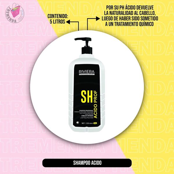 Imagen de Shampoo Acido Riviera Profesional Sin Sal Vegano 5 Litros