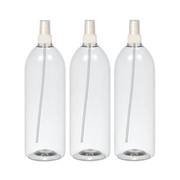 Imagen de Pack 3 Botellas Plastica Con Valvula Spray Blanco 1 Litro