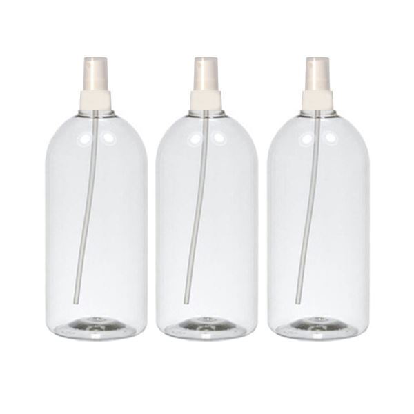 Imagen de Pack 3 Botellas Garrafa Plastica Con Valvula Spray Blanco 1L