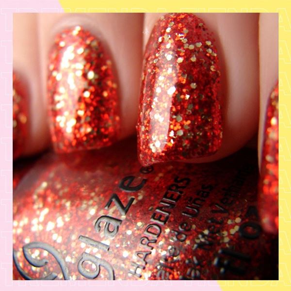 Imagen de Esmalte De Uñas China Glaze Joy Rojo Con Glitter Brillo 14ml