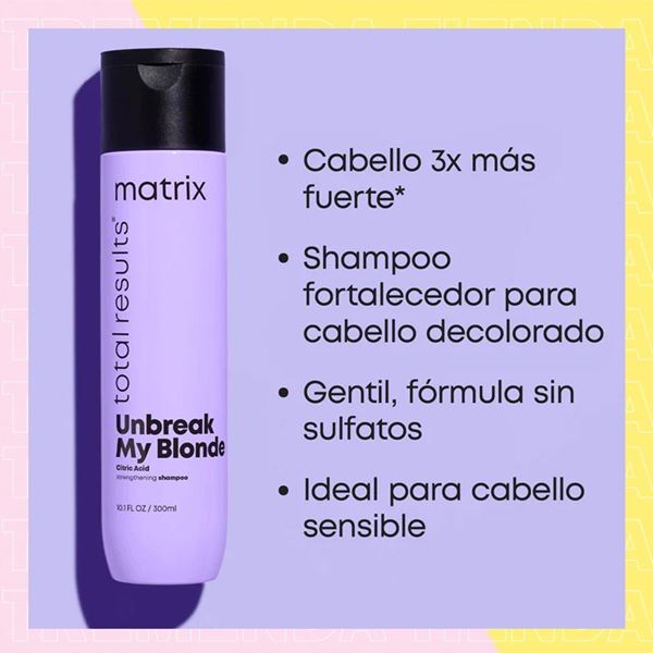 Imagen de Shampoo Matrix Unbreak My Blonde Con Ácido Citrico 300ml