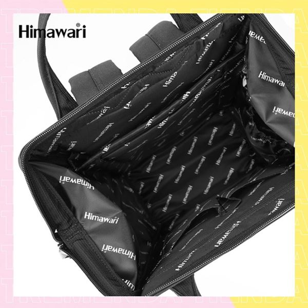 Imagen de Mochila Impermeable Himawari Mod 711 Negra Y Blanca Con USB