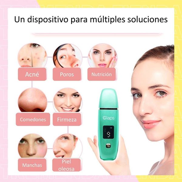Imagen de Espátula Ultrasónica Facial Recargable Glaps Con Display
