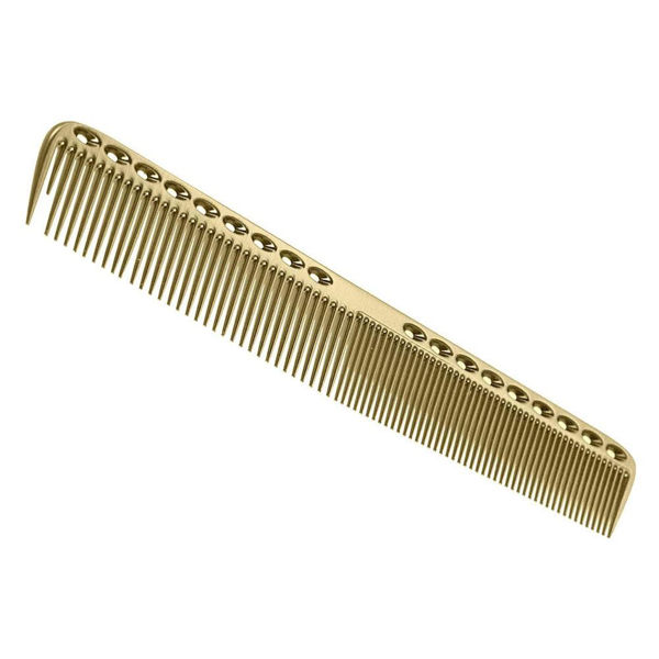 Imagen de Peine De Metal Profesional Color Dorado Barberia Peluqueria