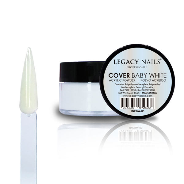 Imagen de Polvo Acrílico Profesional Legacy Nails Cover Baby White 15gr