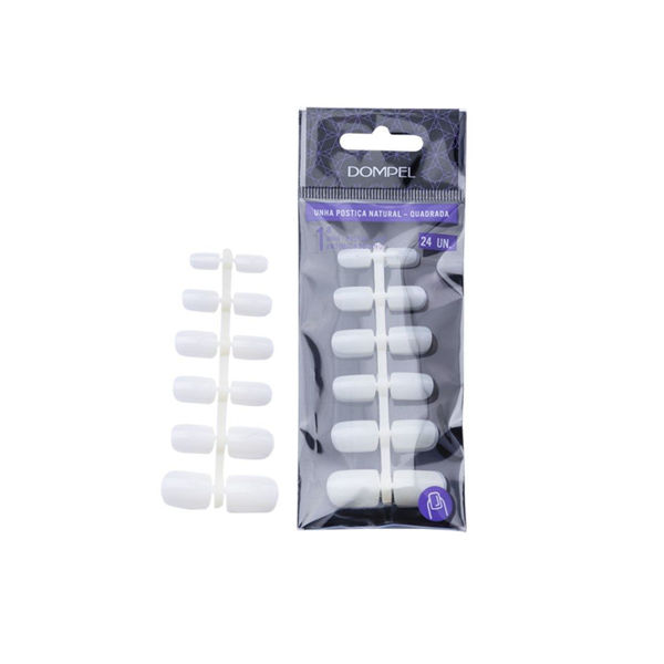 Imagen de Uñas Postizas Cuadradas Color Natural Dompel X24 Unidades