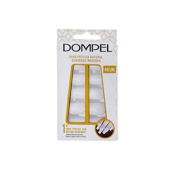 Imagen de Uñas Postizas Cuadradas Modernas Color Natural Dompel X48 U