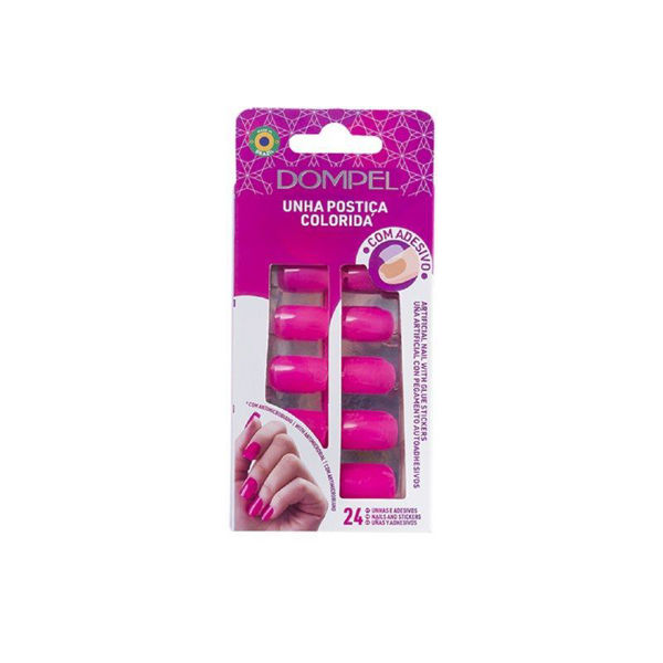 Imagen de Uñas Postizas Cuadrada Mediana Color Rosa Nude Dompel X24 U
