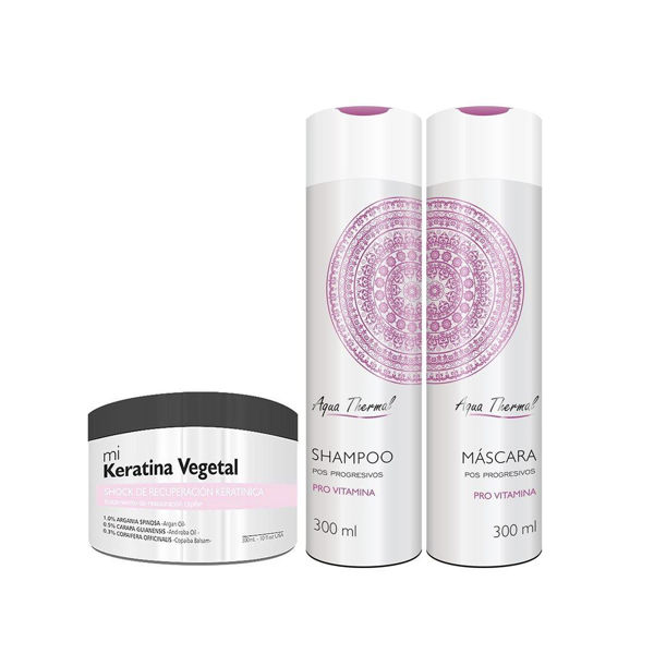 Imagen de Shampoo Sin Sal Pro Vitamina 300ml + Acond  + Keratina Vegetal 300gr