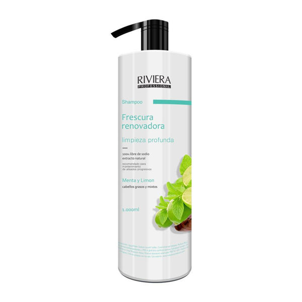 Imagen de Shampoo Sin Sal Riviera Menta y Limón Para Cabellos Grasos 1L