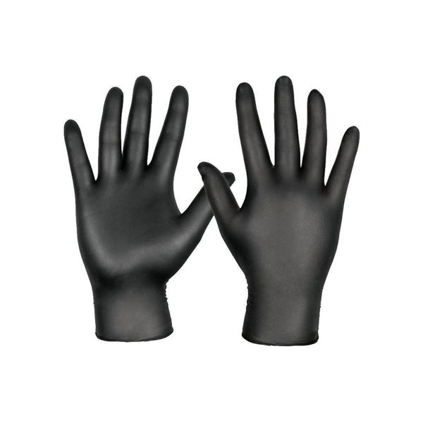 Imagen de Guantes De Nitrilo Talle S Descartables Negro X 10 Pares