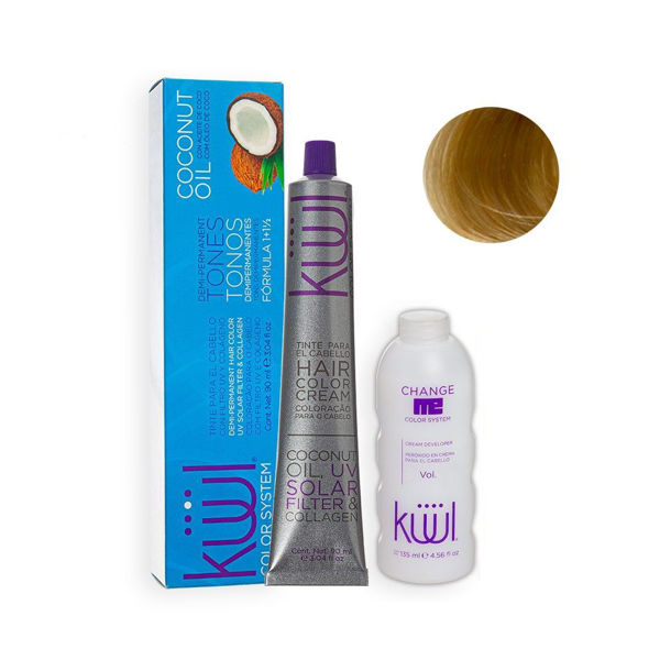 Imagen de Tinta Kuul Oro Metalico Con Aceite De Coco 90ml + Oxidante