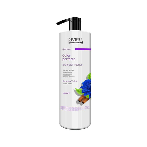 Imagen de Shampoo Sin Sal Riviera Romero y Violeta Para Cabellos Teñidos 1L