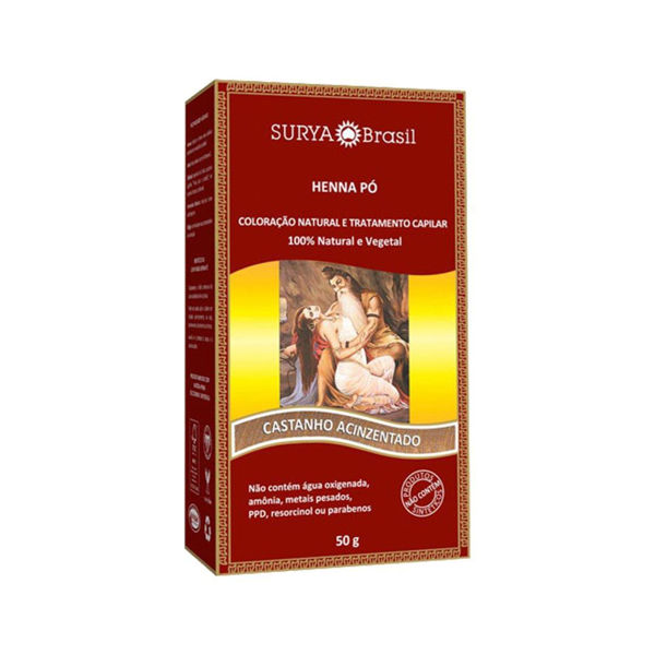 Imagen de Tinta Natural En Polvo Surya Brasil Henna Castaño Ceniza 50gr
