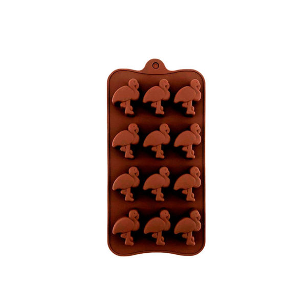 Imagen de Molde De Silicona De Flamencos Para Chocolate Postre Hielo
