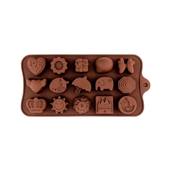 Imagen de Molde De Silicona De Dibujos Surtidos Para Chocolate Postres