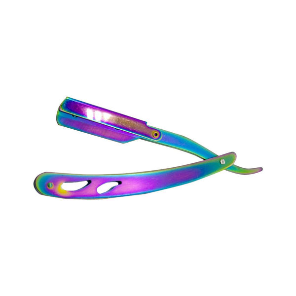 Imagen de Navajin Plegable De Metal Tornasolado Para Barber Peluqueria