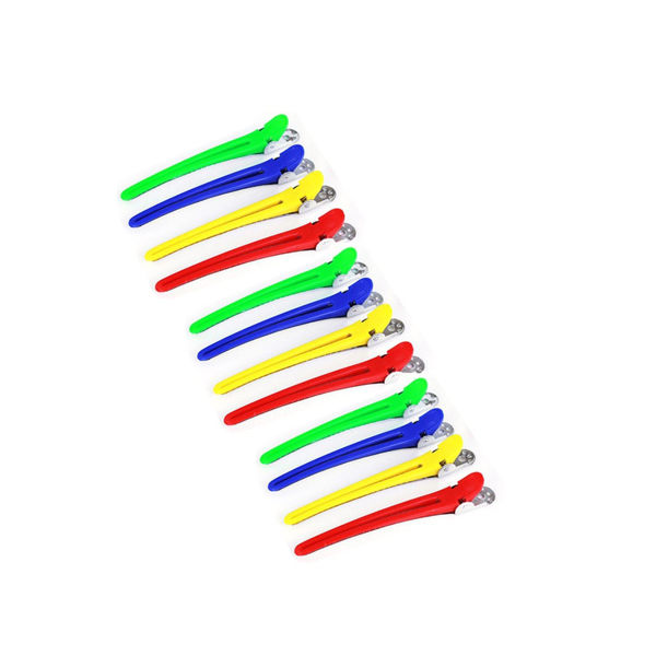 Imagen de Pinzas Separadoras Plastico Y Metal 12 Unidades Peluqueria