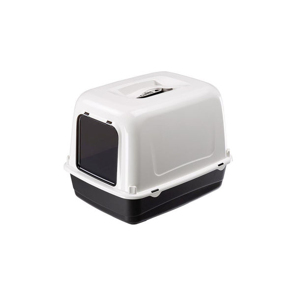 Imagen de Baño Bandeja Sanitaria Para Gatos Con Tapa  Ferplast Negro