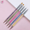 Imagen de Kit 5 Pinceles Doble Punta Para Diseño Uña Manicura Pedicura