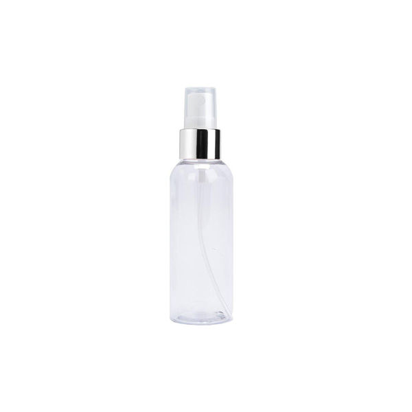 Imagen de Frasco Transparente Con Válvula Spray Virola Plata 120ml