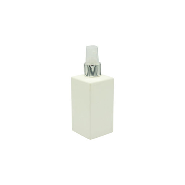 Imagen de Frasco Cuadrado Soft Plastico Válvula Spray Plata 200ml