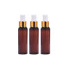 Imagen de Pack 3 Frascos Plasticos Bala Ambar Pico Spray Dorado 120ml