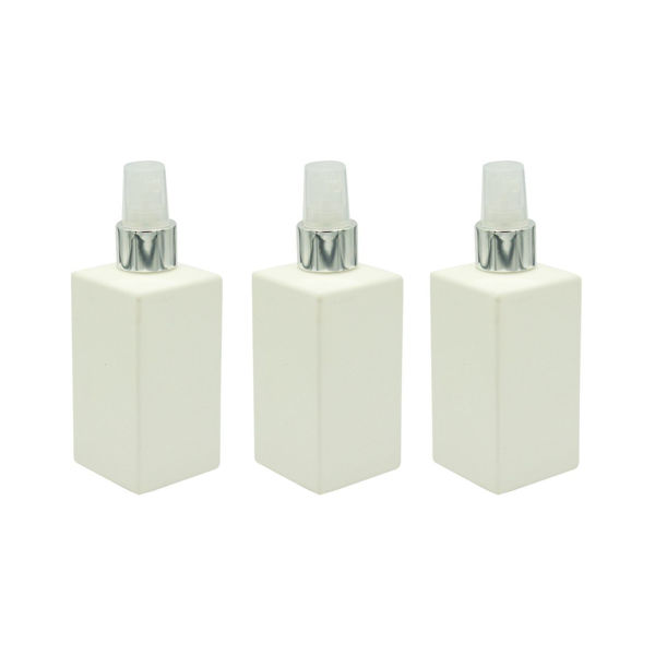 Imagen de Pack 3 Frascos Plastico Cuadrado Soft Pico Spray Plata 200ml