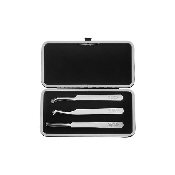 Imagen de Set 3 Pinzas Metal Dompel Para Extenciones De Pestañas