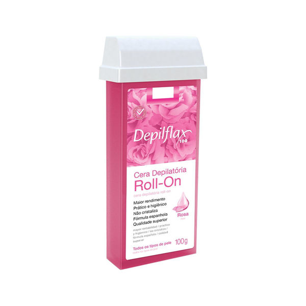 Imagen de Cera Depilatoria En Roll On Depilflax Rosa Para Piel Sensible 100gr