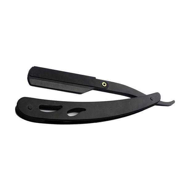 Imagen de Navajin Plegable De Metal Barber Negro Mate Para Peluqueria