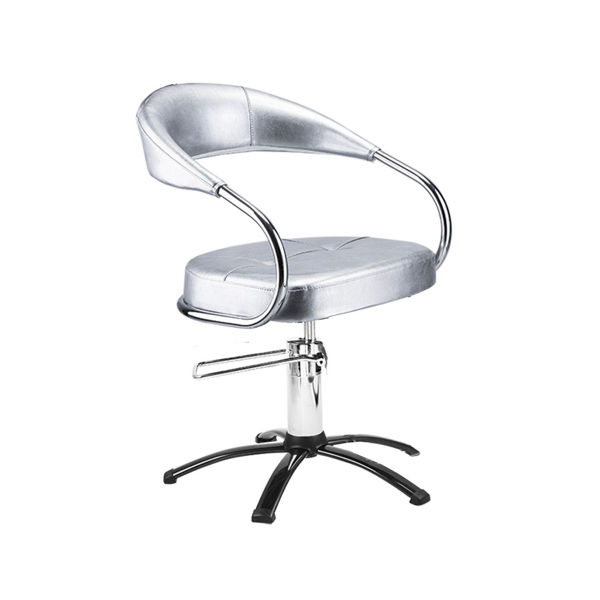 Imagen de Sillón Silla Hidraulica Dompel Futura Plata Acero Peluqueria