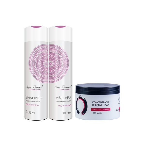 Imagen de Shampoo Sin Sal Aqua Thermal Pro Vitamina 1L + Acondicionador Sin Sal 1L + Keratina Riviera Ka 350ml