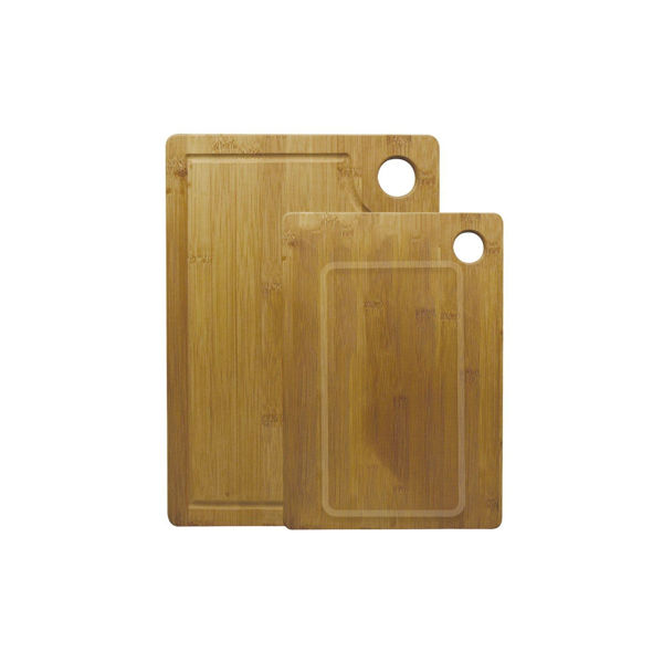 Imagen de 2 Tablas De Madera Bambu Con Pasa Dedo Para Asado Picar