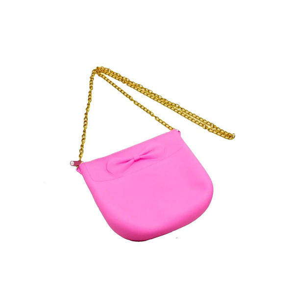 Imagen de Cartera Bandolera Bolso De Silicona Con Cadena Y Cierre