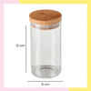 Imagen de Frasco De Vidrio Cilíndrico Con Tapa De Madera 6x12cm 290ml