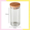 Imagen de Frasco De Vidrio Cilíndrico Con Tapa De Madera 8x15cm 670ml