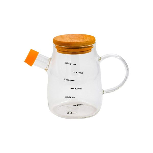 Imagen de Aceitera de Vidrio Graduada Con Asa Y Tapa De Madera 350ml