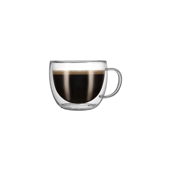 Imagen de Taza Jarra De Vidrio Doble Pared Con Asa Para Té Café 80ml