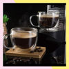 Imagen de Taza Jarra De Vidrio Doble Pared Con Asa Para Té Café 80ml
