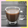 Imagen de Taza Jarra De Vidrio Doble Pared Con Asa Para Té Café 150ml