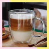 Imagen de Taza Jarra De Vidrio Doble Pared Con Asa Para Té Café 350ml